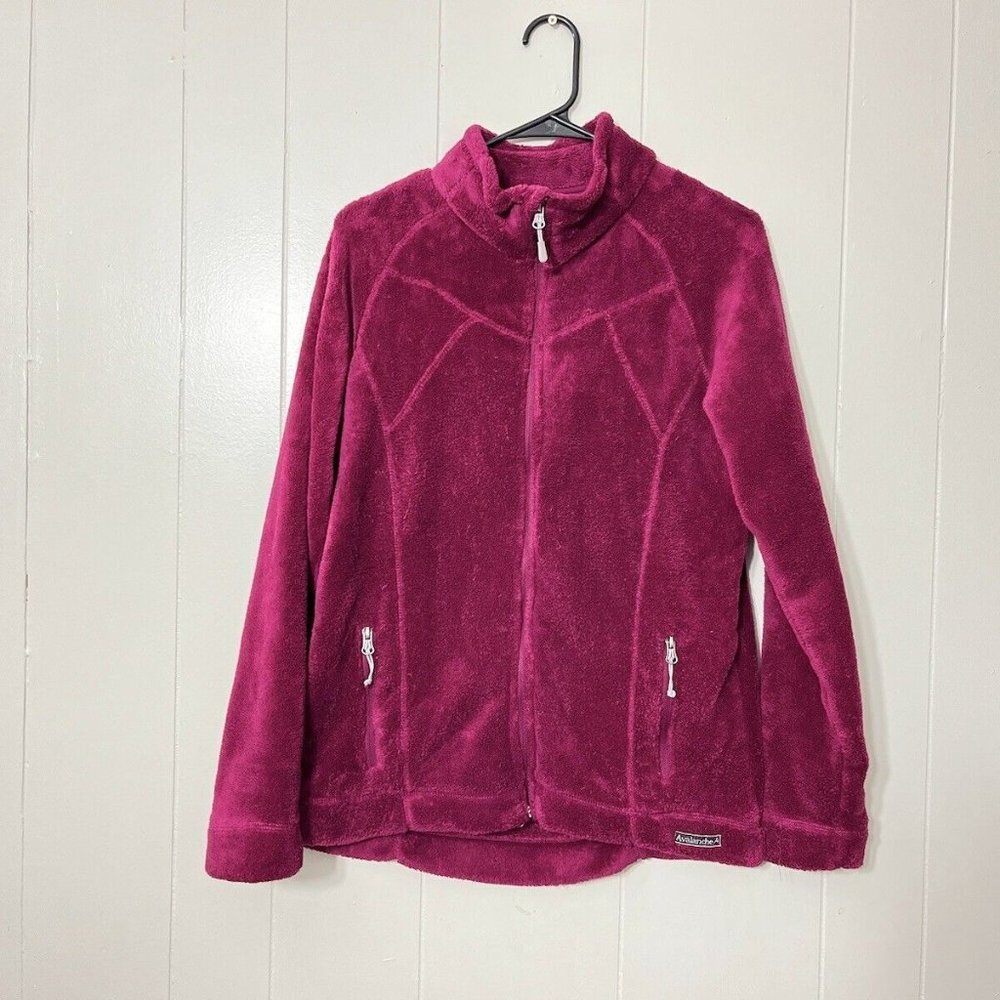 Avalanche Thermal Plush Fleece Jacket Womens L Raspberry Full Zip Cozy Soft